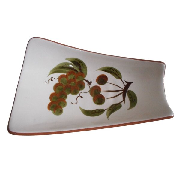 Vintage Stangl Pottery USA made Orchard Song curved Relish Dish Estate Find - Picture 4 of 4